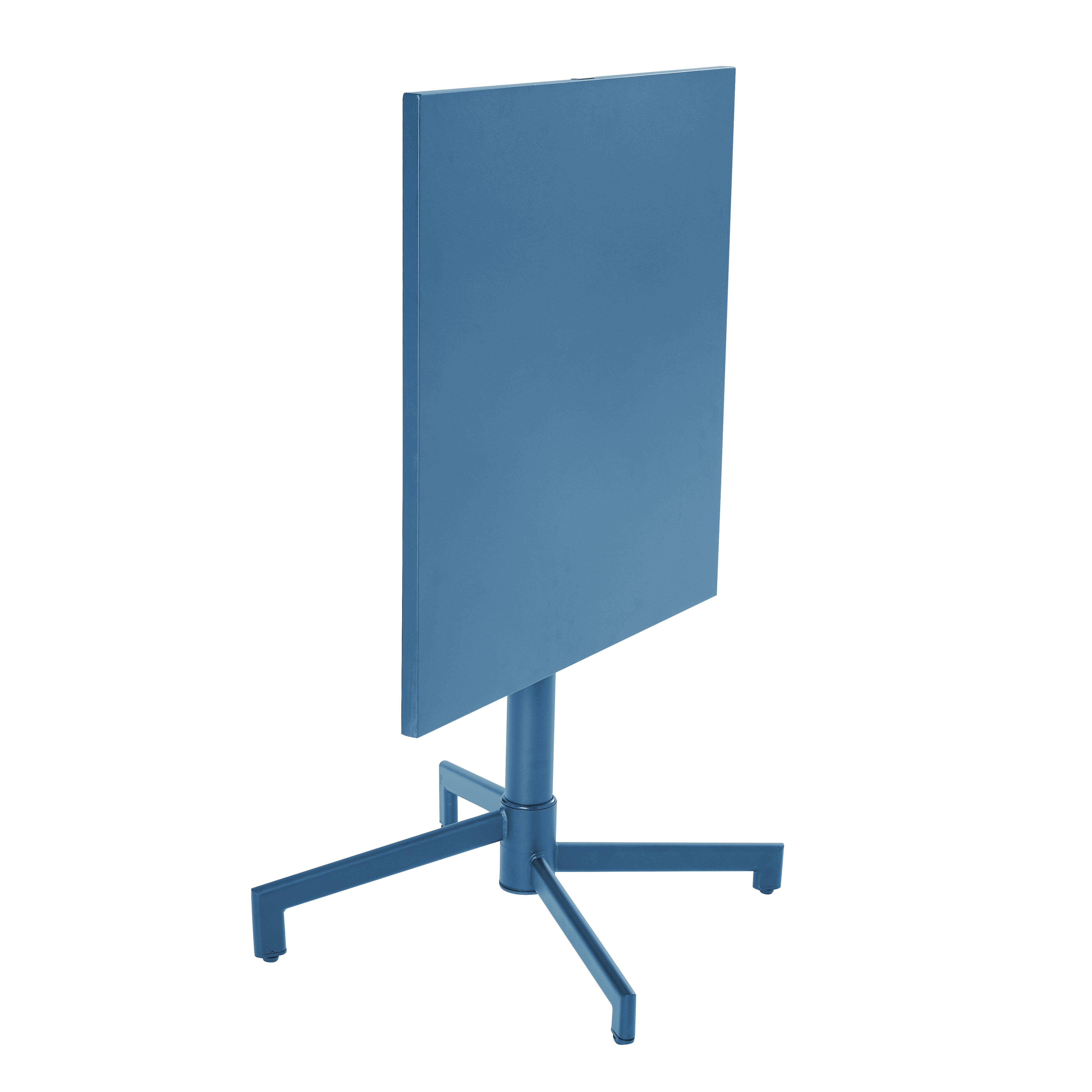 Oviala - Table de jardin bistrot avec plateau rabattable 70 cm bleu pacific Palavas - Oviala - Image 5