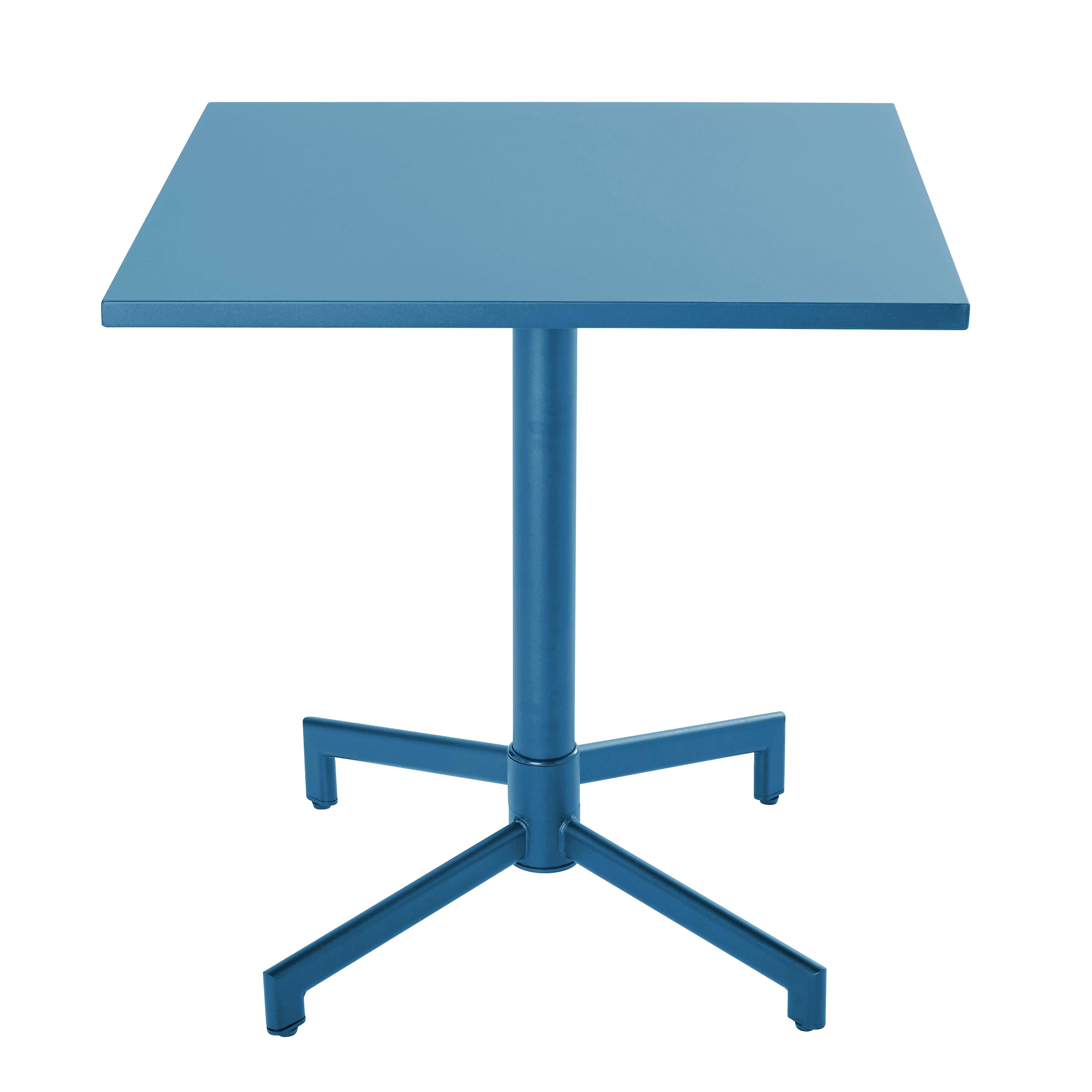 Oviala - Table de jardin bistrot avec plateau rabattable 70 cm bleu pacific Palavas - Oviala - Image 4