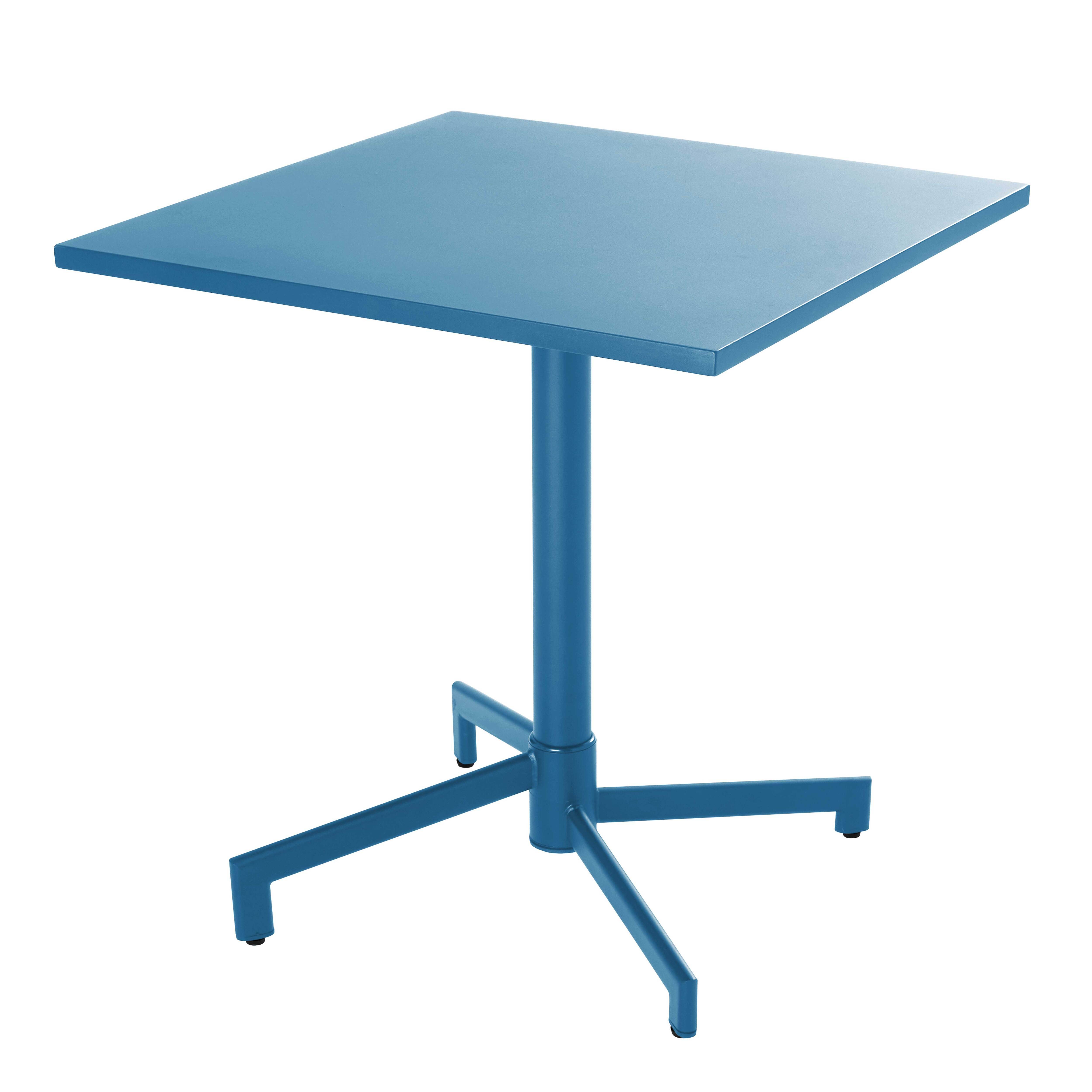 Oviala - Table de jardin bistrot avec plateau rabattable 70 cm bleu pacific Palavas - Oviala - Image 1