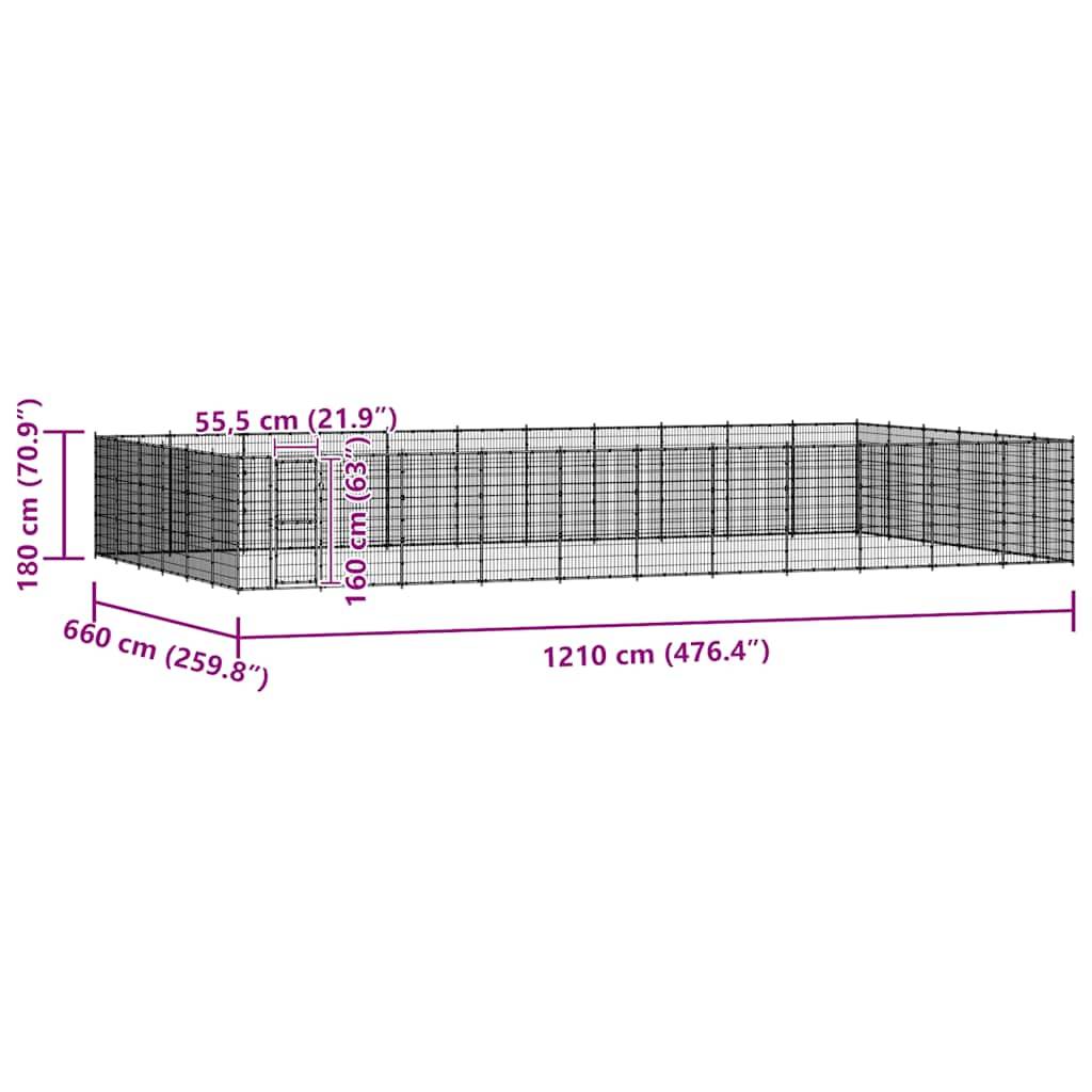 Vidaxl - Chenil extérieur Acier 79,86 m² vidaXL 3082327 - Imagen 3