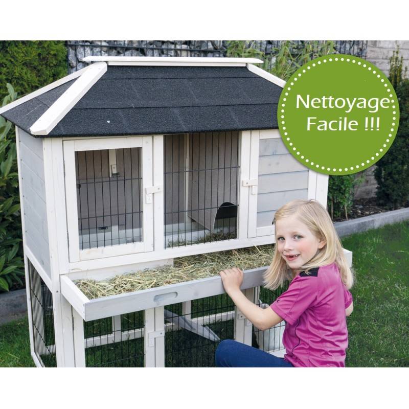 Cage Clapier Enclos lapin Extérieur en bois de haute qualité pour lapins 118x118x63cm-Modèle 034 Villa de ville - Image 2