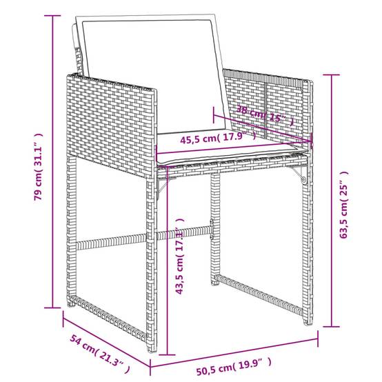 Ensemble Table et Chaises de Jardin 14 Personnes, Modèle Encastrable Résine Noire & Coussins Crème – ComfortXL Outdoor Living - Image 4