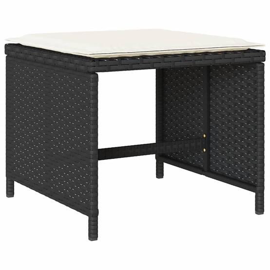 Ensemble Table et Chaises de Jardin 14 Personnes, Modèle Encastrable Résine Noire & Coussins Crème – ComfortXL Outdoor Living - Image 6