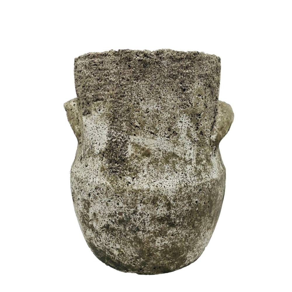 ~ Cache-pot "Antique" en béton gris vieilli Ø15 x 20 cm Chemin de campagne - Imagen 1