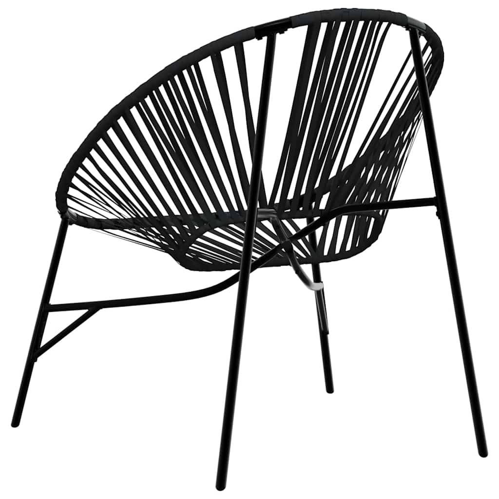 PANGIVO - Lot de 3 Chaise de jardin noir résine tressée 77 x 68,5 x 82 cm - PANGIVO - Image 8
