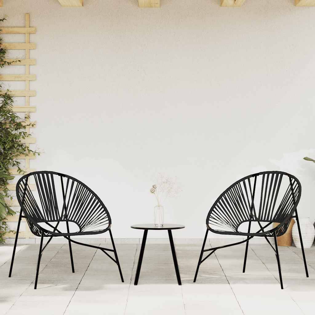 PANGIVO - Lot de 3 Chaise de jardin noir résine tressée 77 x 68,5 x 82 cm - PANGIVO - Image 1