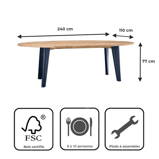 Gecko Jardin - Table en teck recyclé 240 cm, Elfe - Gecko Jardin - Imagen 9