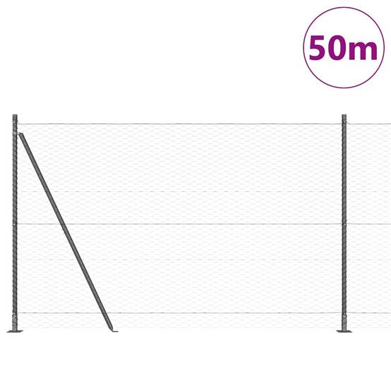 Poteau de clôture acier PVC gris 5000 x 3,2 x 150 cm, Poids :61.8kg - PANGIVO - Image 3