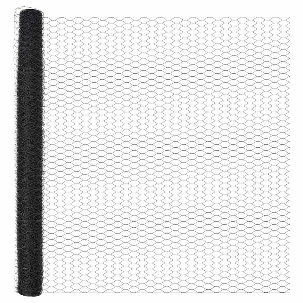 Poteau de clôture acier PVC gris 5000 x 3,2 x 150 cm, Poids :61.8kg - PANGIVO - Image 7