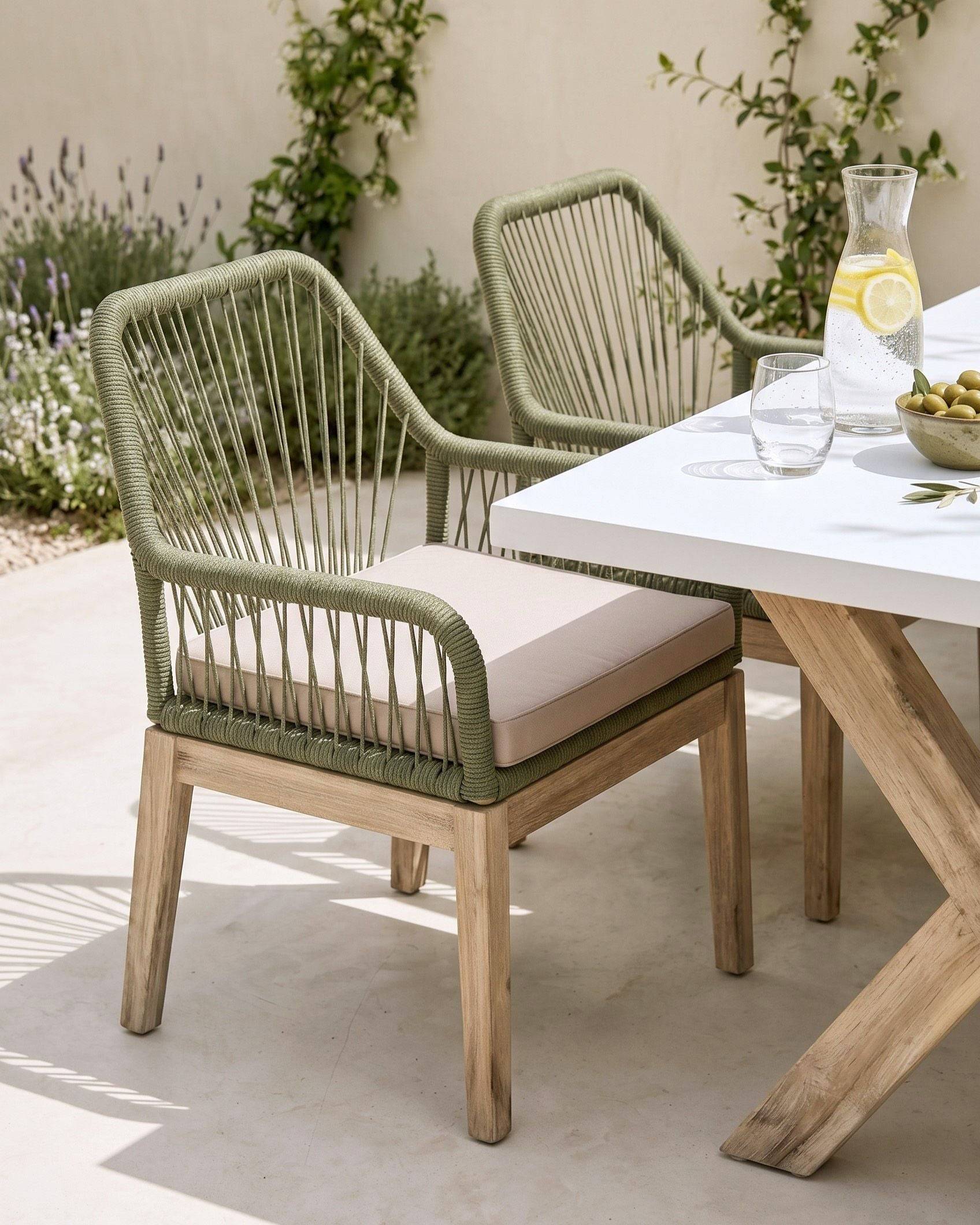 Beliani - Chaise de jardin Acacia Vert olive OLBIA - Beliani