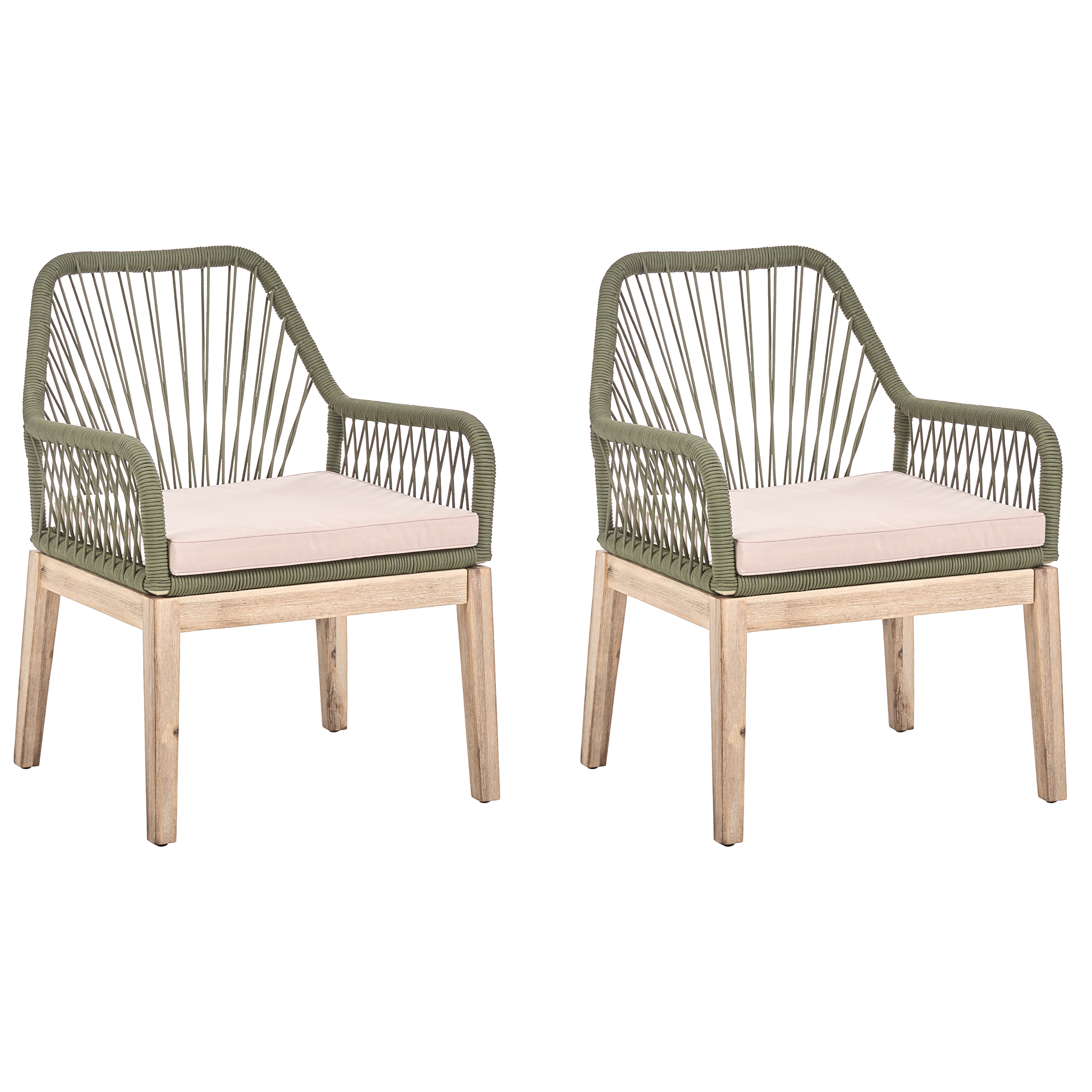 Chaise de jardin Acacia Vert olive OLBIA - Beliani - Image 1