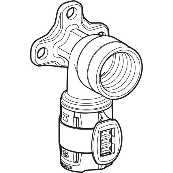Applique 90° FlowFit - DN. 12 - Ø 16 mm - Rp. 1/2'' - L. 3.6 cm - GEBERIT - 620.760.00.1 - Image 2