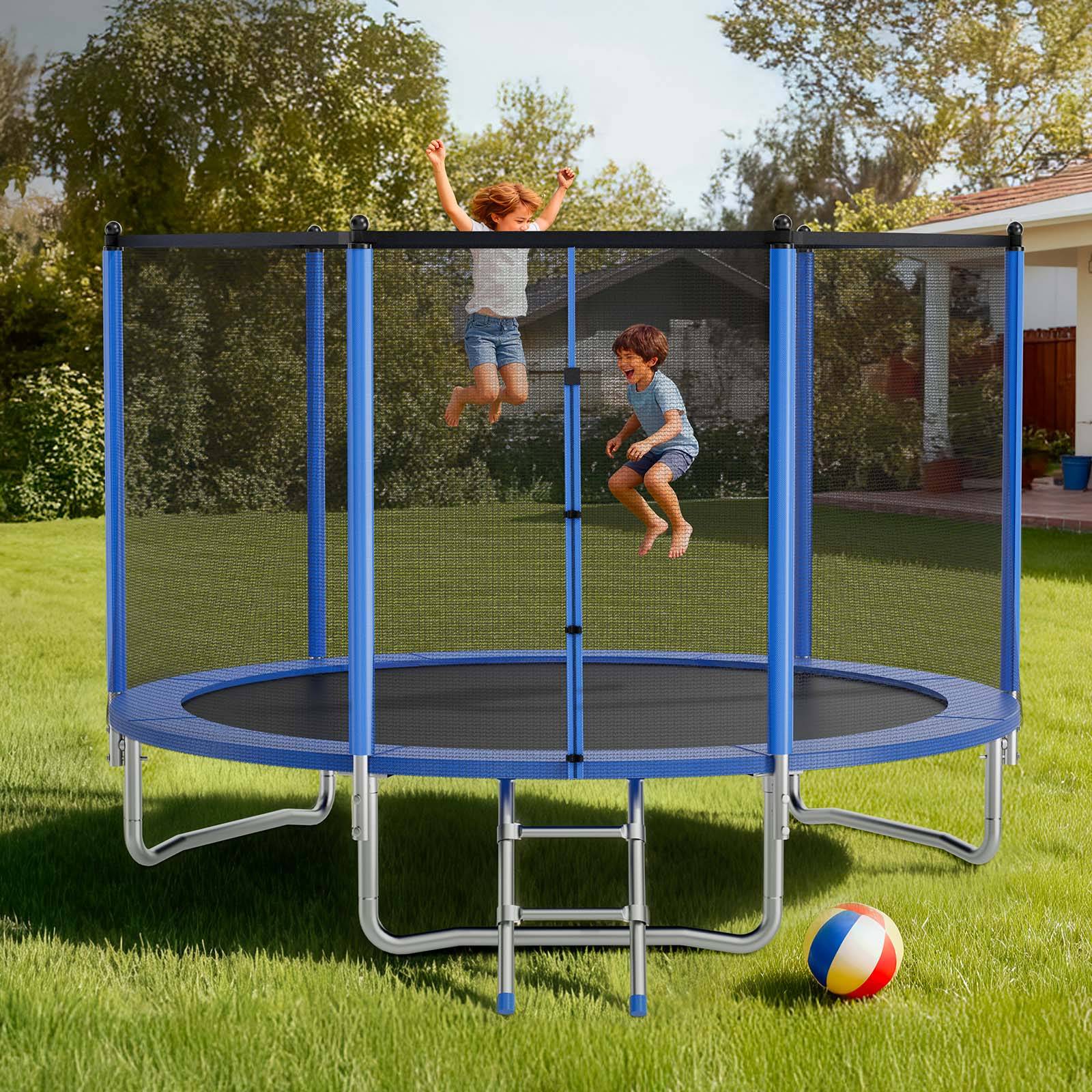 Vevor - VEVOR Trampoline extérieur 305 x 305 cm, rond, cadre acier antirouille, filet de sécurité 360°, certifié ASTM, capacité 150 kg. - Image 8