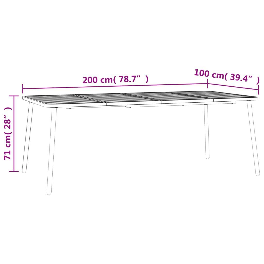 PANGIVO - Table de Jardin Anthracite 200 x 100 x 71 cm Acier - PANGIVO - Image 7
