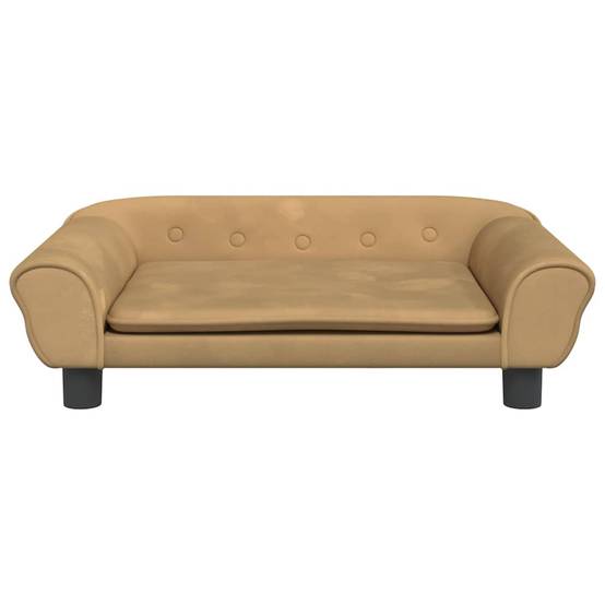 Petit canapé pour chien velours couchage confortable pour salon Marron 70x48 cm – ComfortXL Pet Living - Image 3