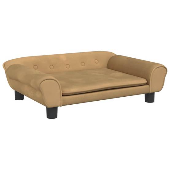 Petit canapé pour chien velours couchage confortable pour salon Marron 70x48 cm – ComfortXL Pet Living - Image 2
