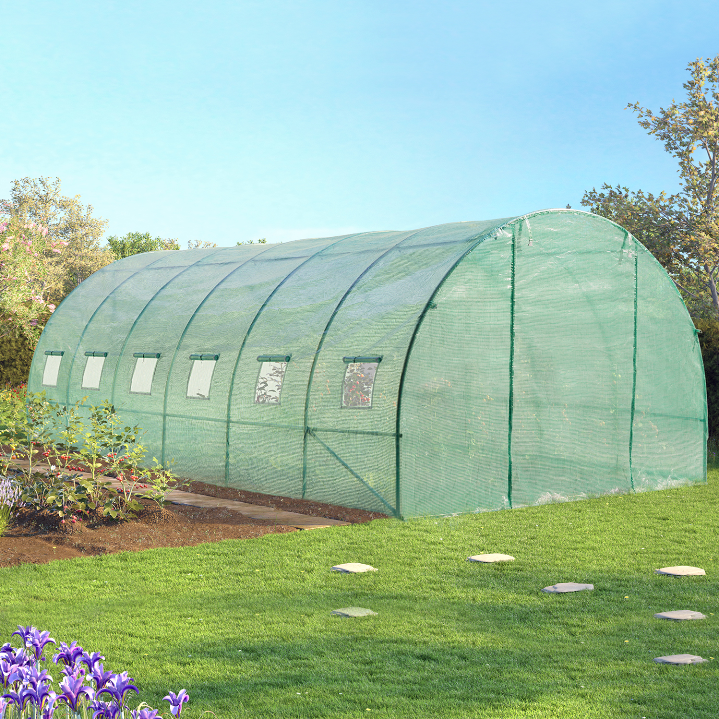 Serre tunnel de jardin 18m² verte gamme maraîchère CRIMÉE 6x3m - Image 3