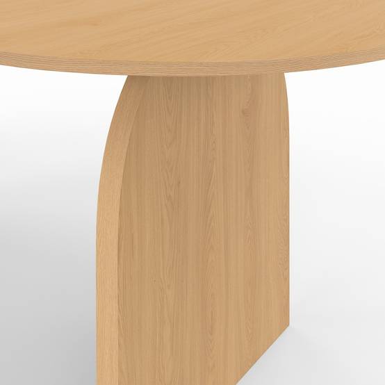 Table à manger extensible japandi ovale EDITH 6-10 personnes en bois façon hêtre 160 - 200 cm - Image 6