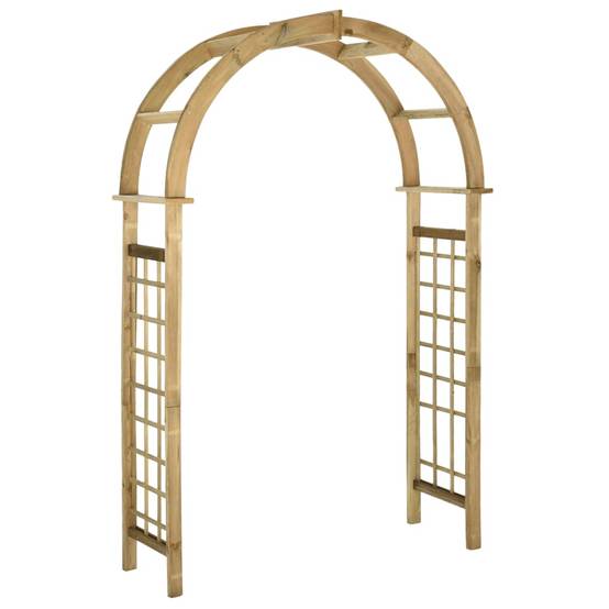 Arche avec Treillis Bois Pin Massif Imprégné Rosiers 130x58x215cm - ComfortXL Outdoor Living - Image 1
