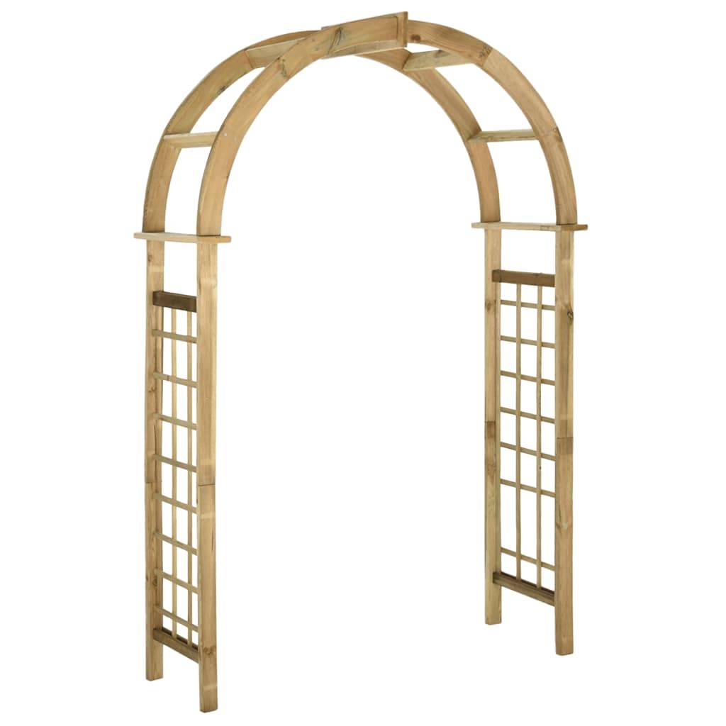 Arche avec Treillis Bois Pin Massif Imprégné Rosiers 130x58x215cm - ComfortXL Outdoor Living - Image 1