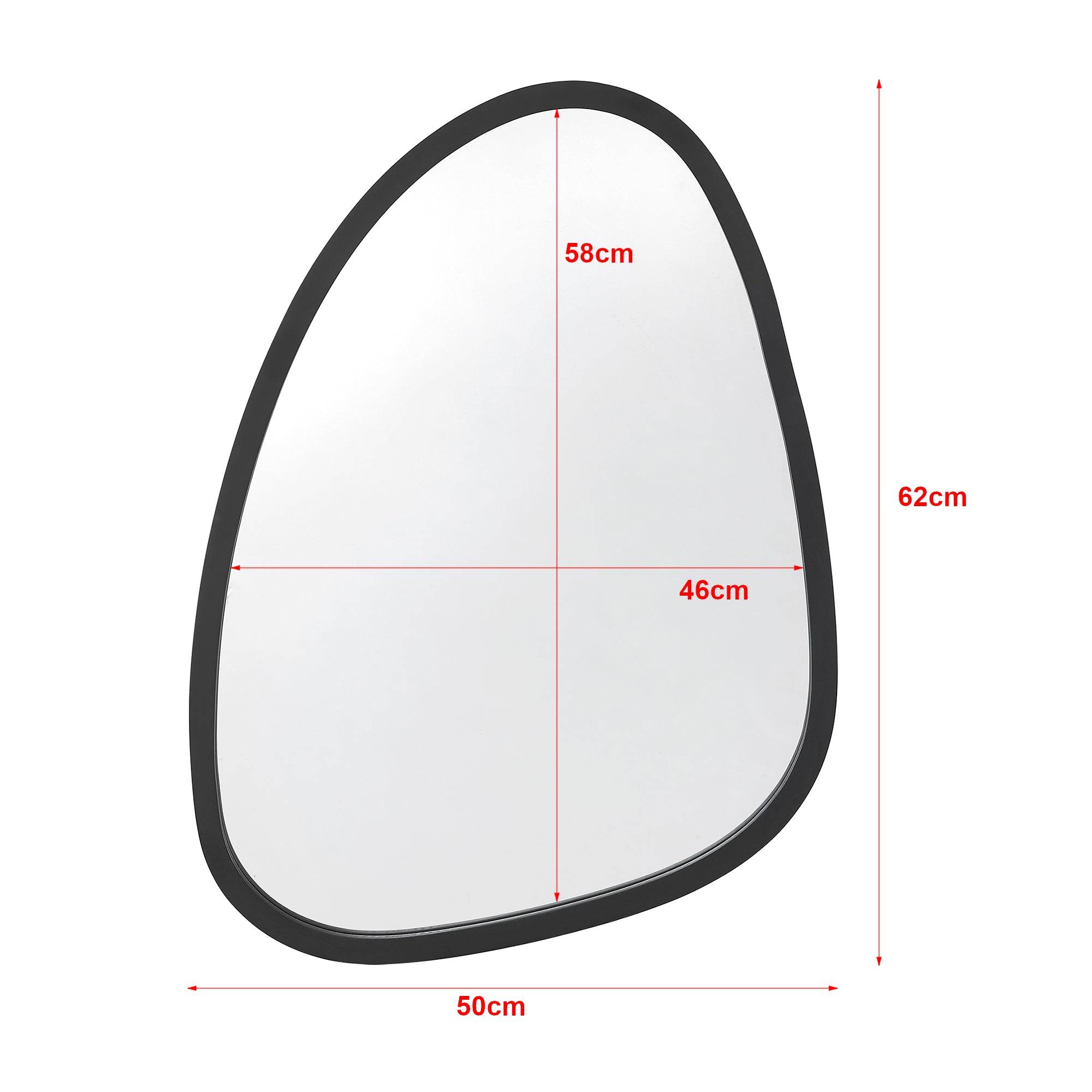Helloshop26 - Miroir mural asymétrique 62 x 50 cm noir mat - Imagen 3