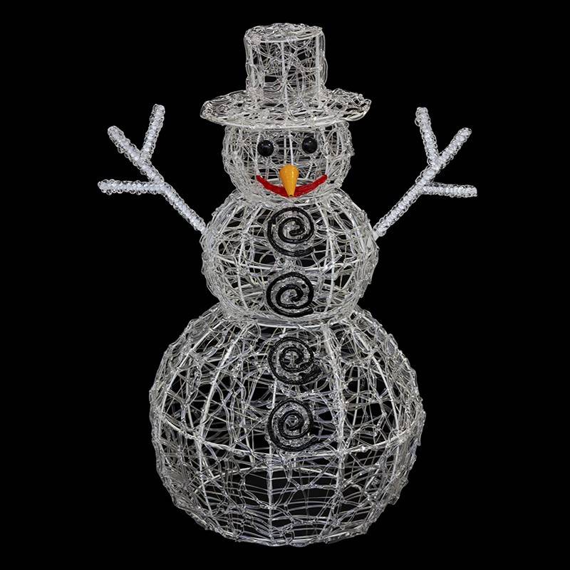 Fééric Lights & Christmas - Forme acrylique bonhomme de neige 3D lumineuse 80 LED H.60cm extérieur blanc froid - Feeric Lights & Christmas - Imagen 3