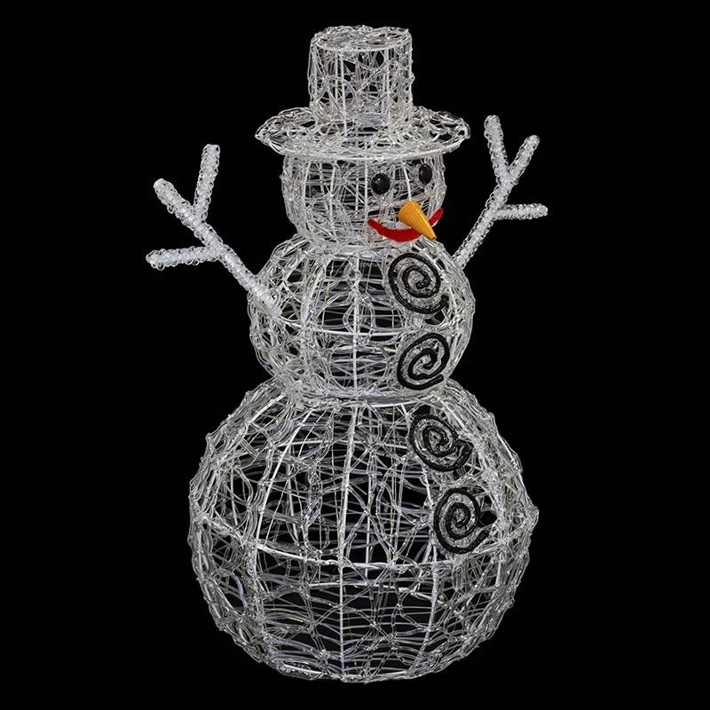 Fééric Lights & Christmas - Forme acrylique bonhomme de neige 3D lumineuse 80 LED H.60cm extérieur blanc froid - Feeric Lights & Christmas - Imagen 4
