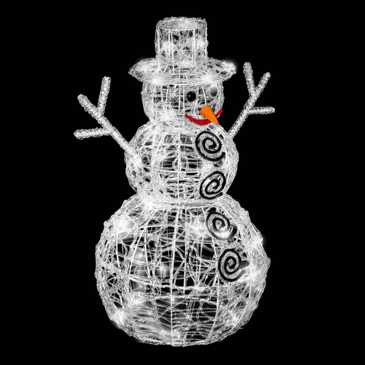 Fééric Lights & Christmas - Forme acrylique bonhomme de neige 3D lumineuse 80 LED H.60cm extérieur blanc froid - Feeric Lights & Christmas - Imagen 2