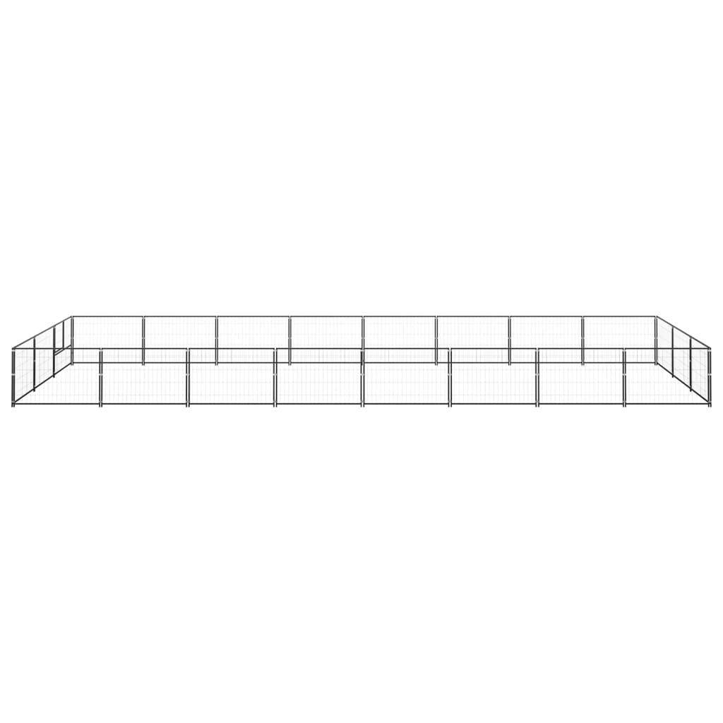 Helloshop26 - Chenil extérieur cage enclos parc animaux chien noir 24 m² acier - Imagen 3