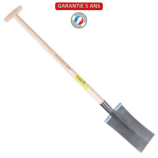 Outils Perrin - Bêche 28 cm avec deux rebords montés emmanché béquille tourné Outils Perrin