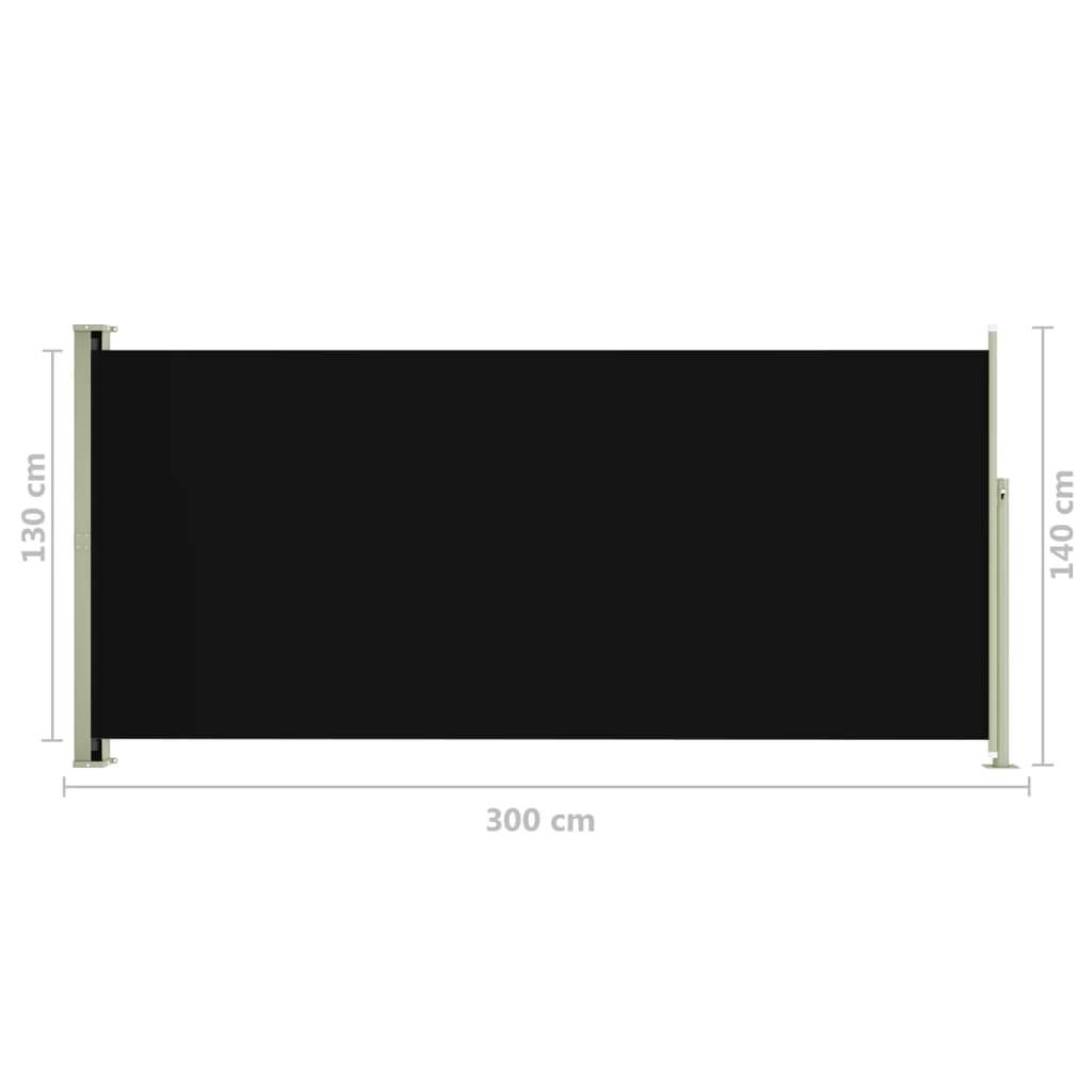 Helloshop26 - Auvent paravent store brise-vue latéral rétractable de patio jardin terrasse balcon protection visuelle écran 140 x 300 cm noir - Imagen 6