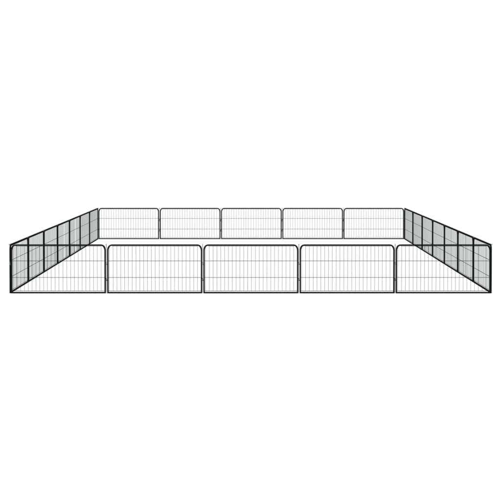 Vidaxl - Parc pour chien 24panneaux Noir 100x50cm Acier enduit de poudre vidaXL 3115971 - Imagen 5