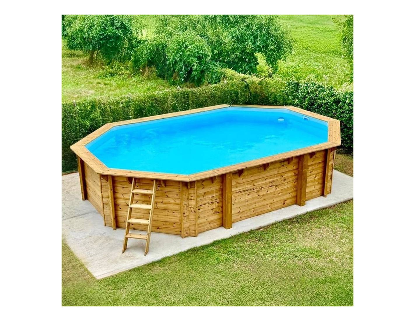 Altanka - Piscine en bois Nemo 7.3x3.97 - H.1.45 m fixations à sceller - BAS7305OSPI+SZA - Imagen 5