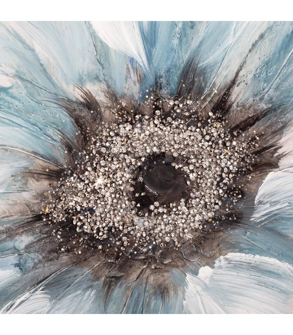 Tableau Toile murale Peinture en relief Fleurs 48 x 48 cm - Imagen 2