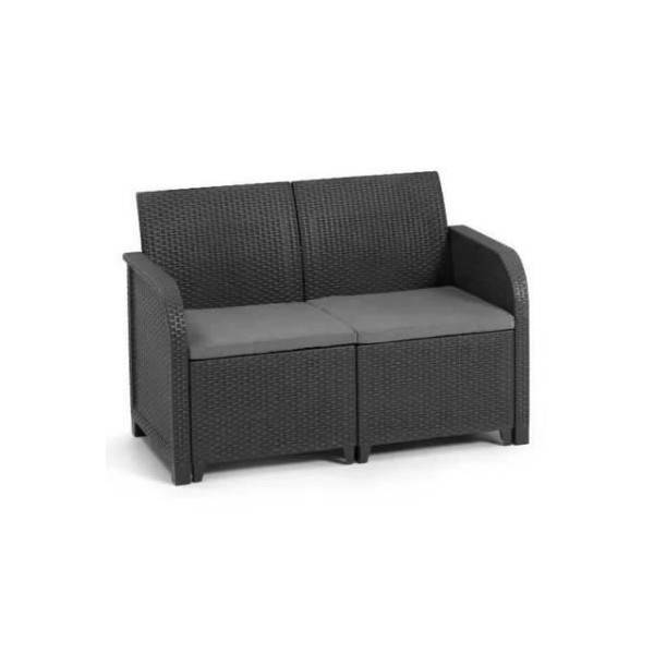 Salon de jardin en résine – Allibert by KETER - 4 personnes – SAN REMO – Gris graphite - Image 3