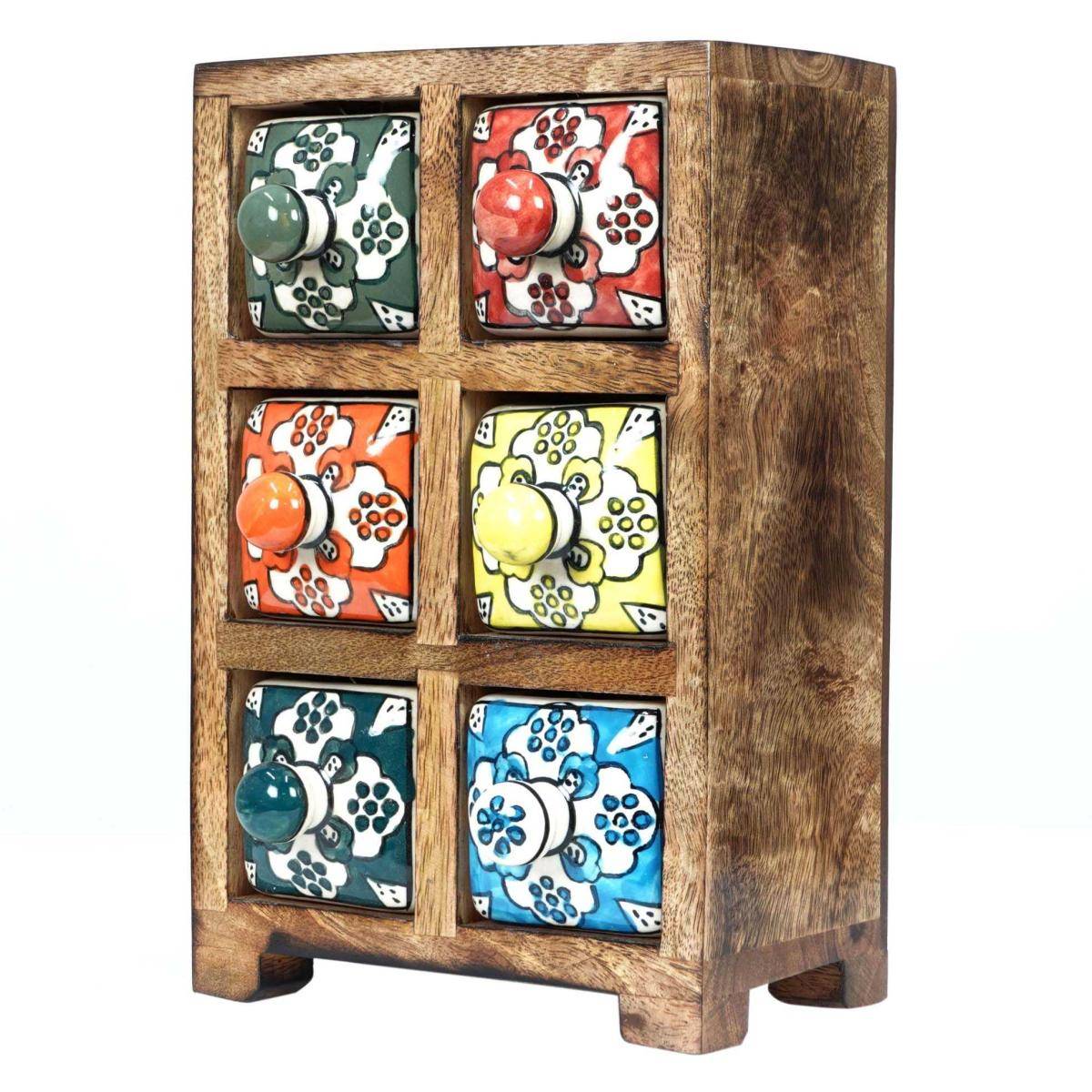 Origen - Petit meuble de rangement 6 tiroirs colorés