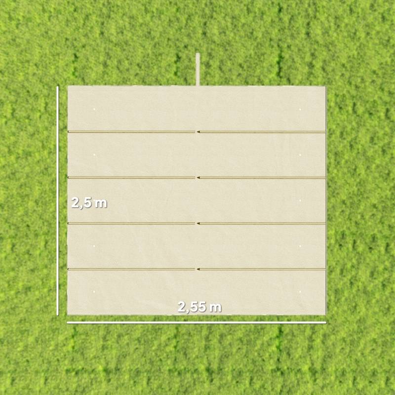 Toile de rechange pergola Polyester Jardin Anti-UV et drainage 2,5x2,55m Blanc crème - ComfortXL Outdoor Living - Image 3