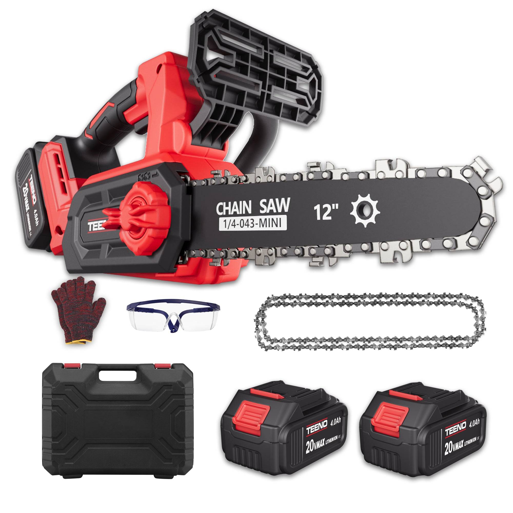 Tronçonneuse électrique sans fil à moteur brushless de 12 pouces et 1200 W, 2 batteries de 4,0 Ah - Image 1