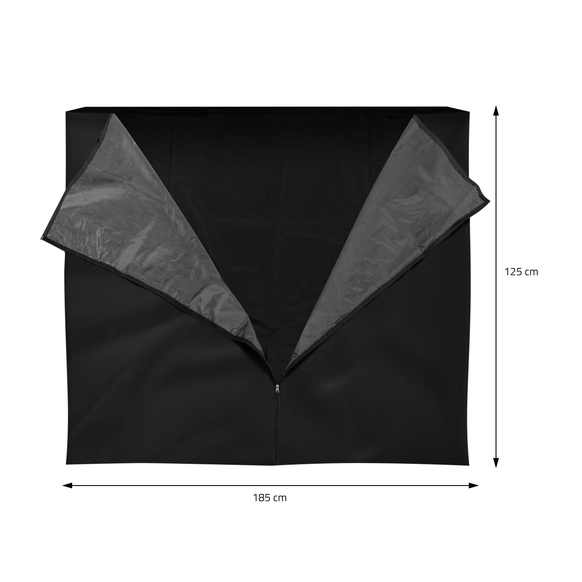 Ml-Design - Housse d'étagère bois de cheminée 185L x 125H cm noir bâche de protection pluie - Imagen 5