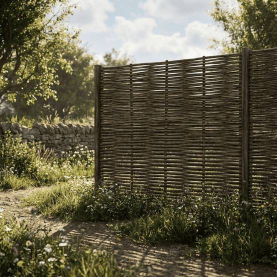Clôture bois en noisetier - 100% Naturel - Sans Poteaux - Hauteur 120 X Largeur 180 cm - Image 2