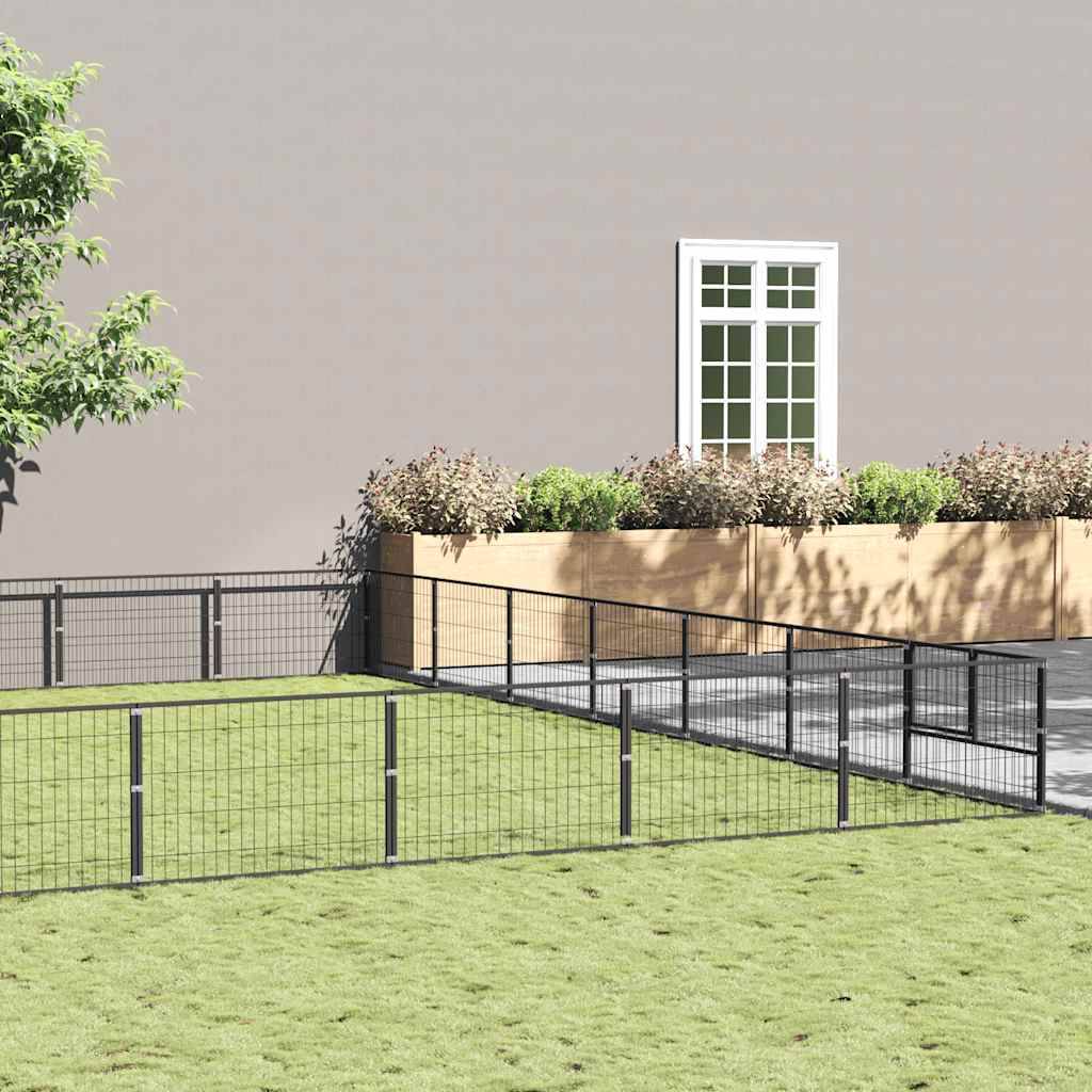 Vidaxl - Chenil Noir 49 m² Acier vidaXL 3082179 - Imagen 1