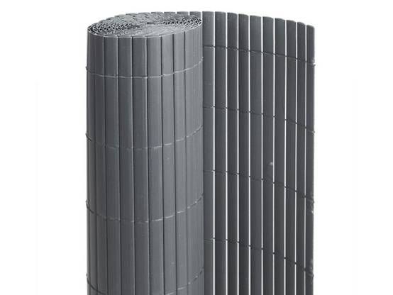 Jardideco - Canisse PVC double face Anthracite 6 m - 2 rouleaux de 3 x 1 m - Jardideco