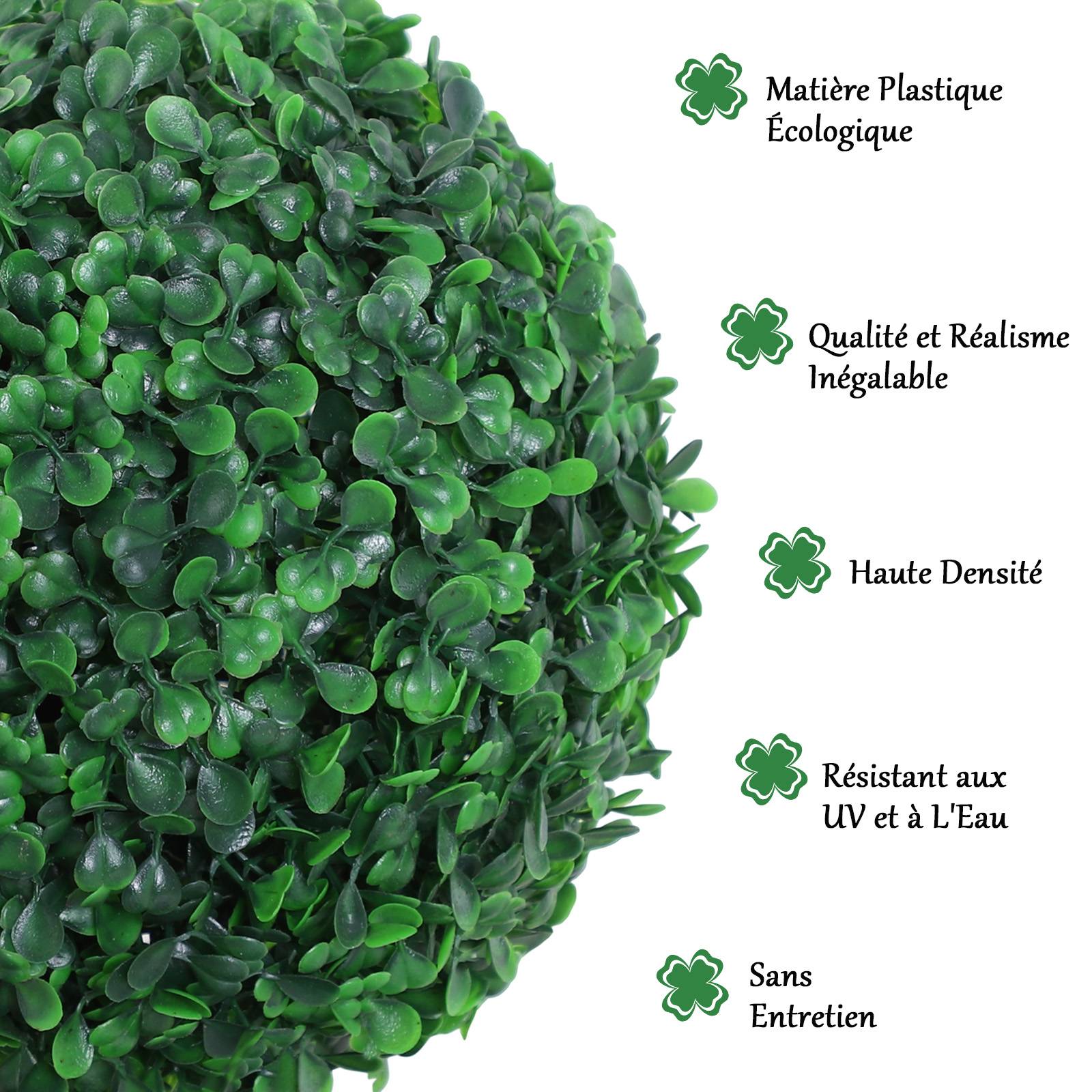 Buis artificiel topiaire plastique aménagement intérieur extérieur 112cm vert - ComfortXL Outdoor Living - Image 6