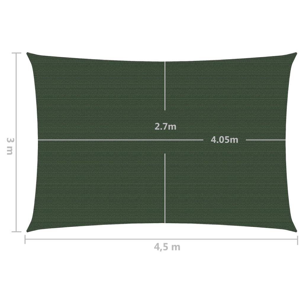 Helloshop26 - Voile toile d'ombrage parasol 160 g/m² vert foncé 3 x 4,5 m PEHD - Imagen 5