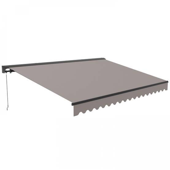 Oviala - Store banne semi-intégral 3x2,5m en aluminium taupe Paimpol - Oviala - Imagen 1