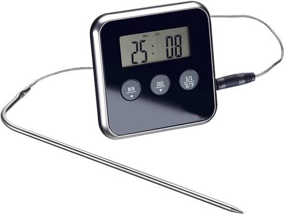 Thermomètre digital avec thermosonde pour rôtir la viande fumoir minuterie alarme lcd - Image 2