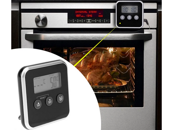 Thermomètre digital avec thermosonde pour rôtir la viande fumoir minuterie alarme lcd - Image 5