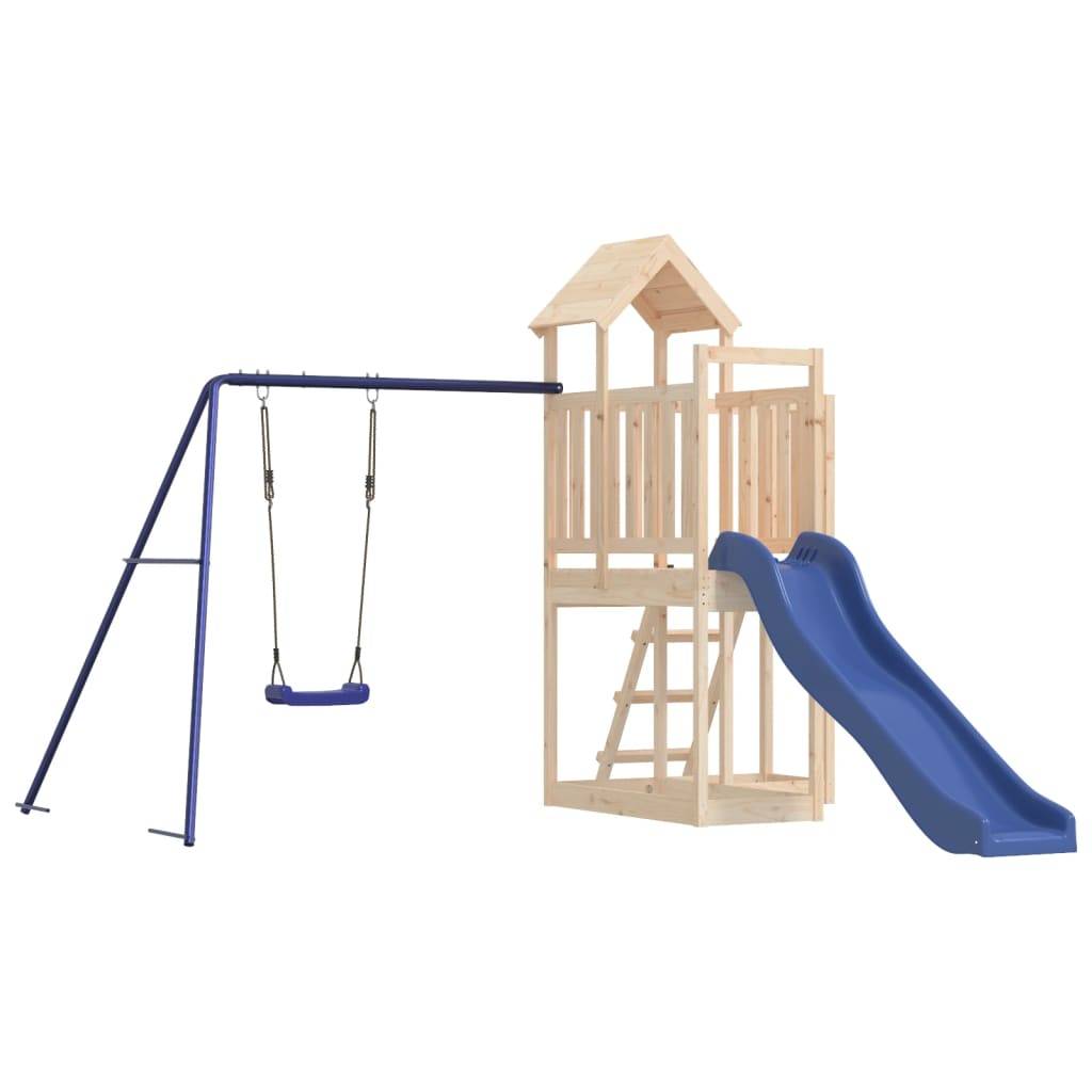 Helloshop26 - Aire de jeux d'extérieur balançoires toboggan portiques robuste jeux jardin 286 x 378 x 214 cm bois de pin massif - Imagen 2