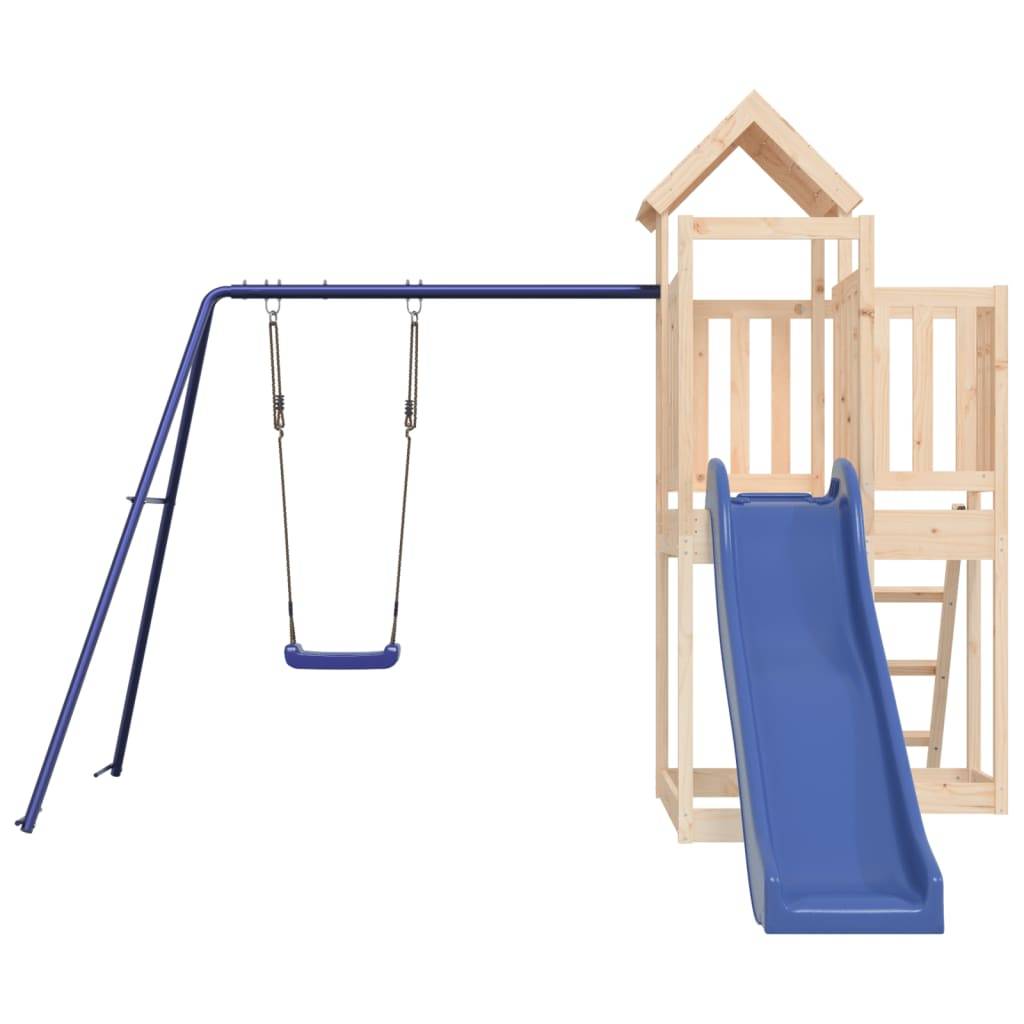 Helloshop26 - Aire de jeux d'extérieur balançoires toboggan portiques robuste jeux jardin 286 x 378 x 214 cm bois de pin massif - Imagen 3