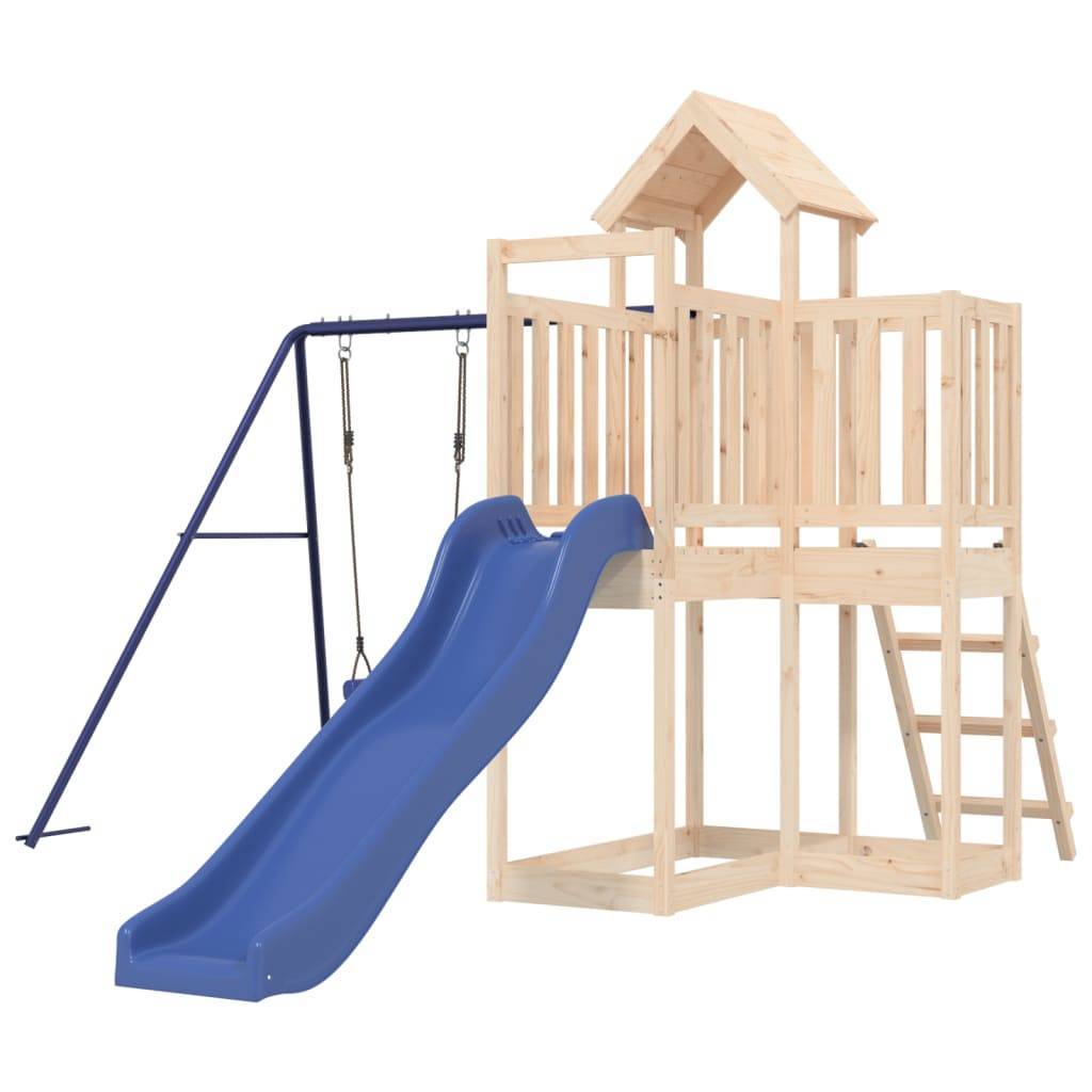 Helloshop26 - Aire de jeux d'extérieur balançoires toboggan portiques robuste jeux jardin 286 x 378 x 214 cm bois de pin massif - Imagen 1